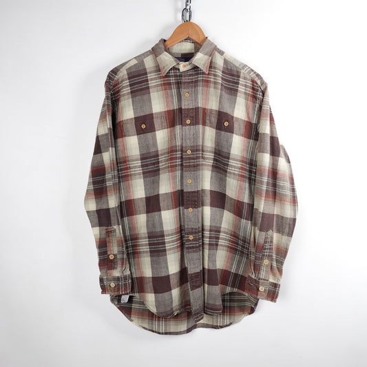 Polo RL Beige/Red/Green Flannel Shirt - Size M