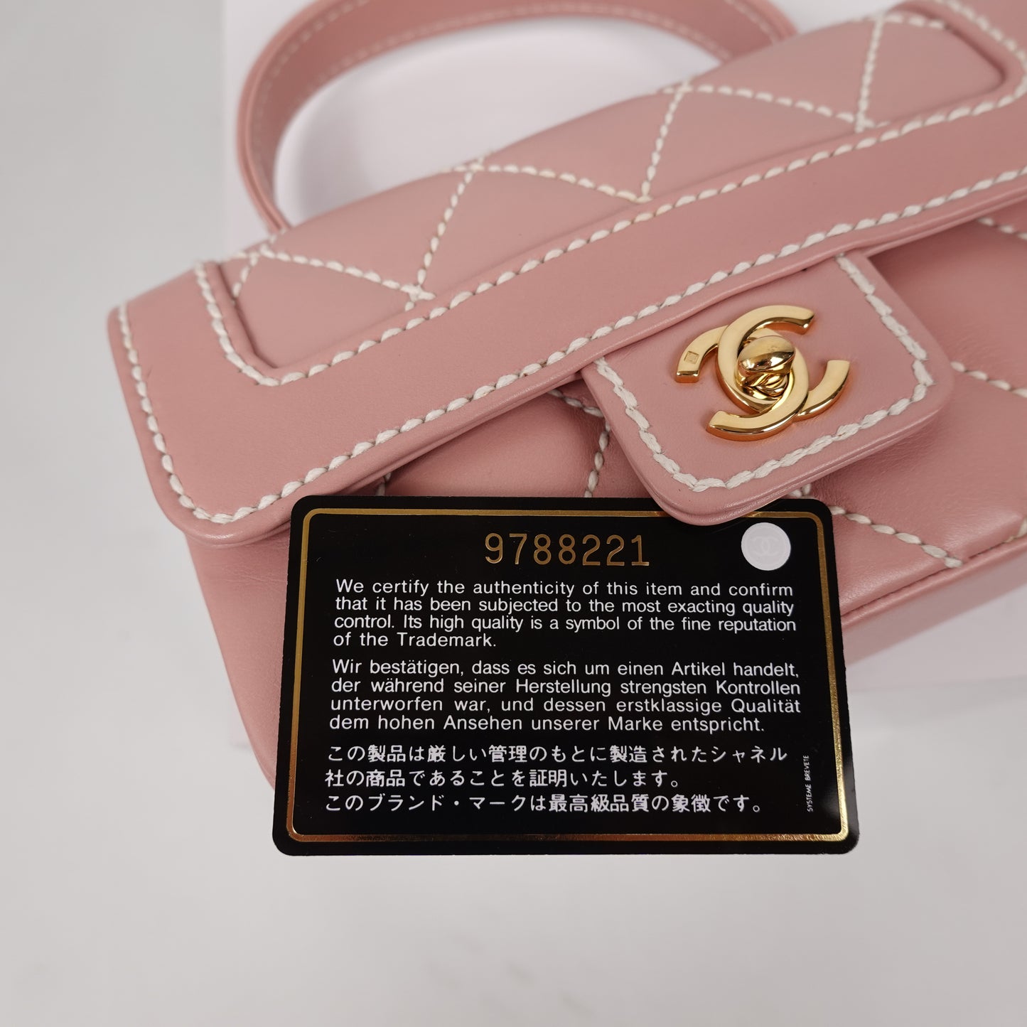 Vintage Chanel Mini Wild Stitch Surpique Top Handle Pink Flap Bag