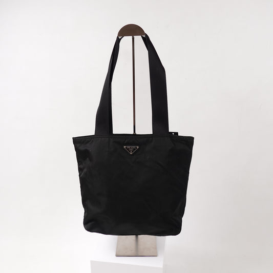 Prada Front Triangle Nylon Tote Bag