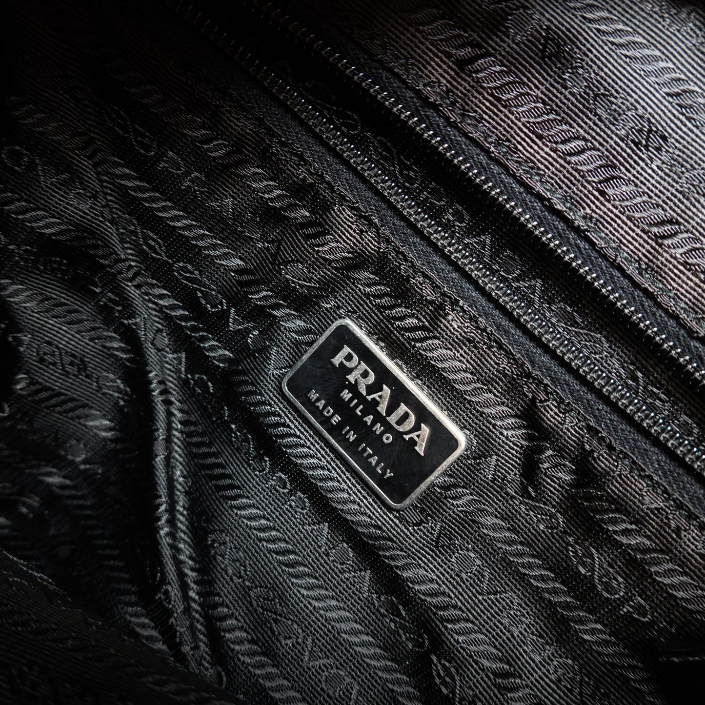 Prada Front Triangle Nylon Tote Bag