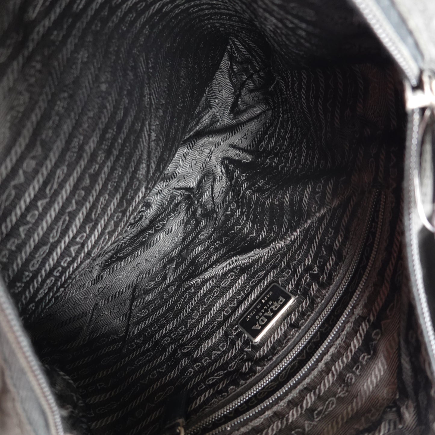 Prada Front Triangle Nylon Tote Bag