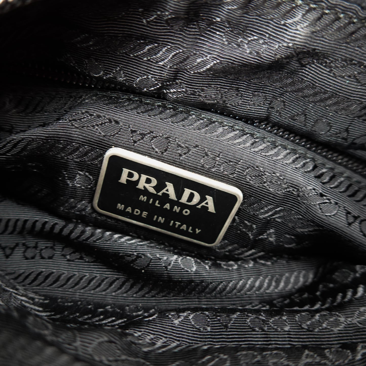 Prada Side Triangle Nylon Tote Bag