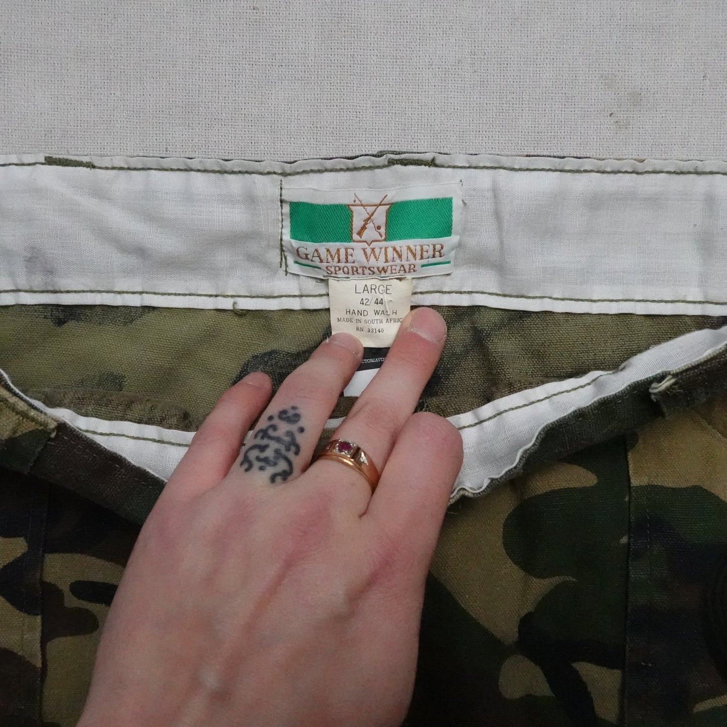 Vintage Camo Fatigue Pants - Size 36