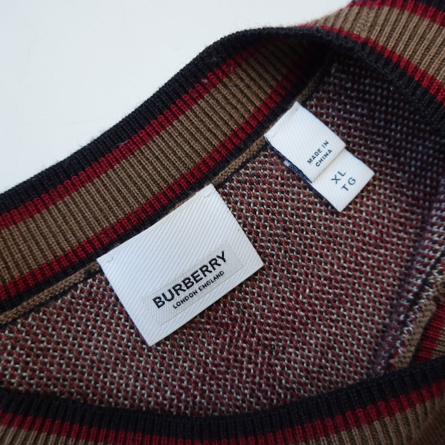 Burberry Nova Check Wool Sweater - Size XL