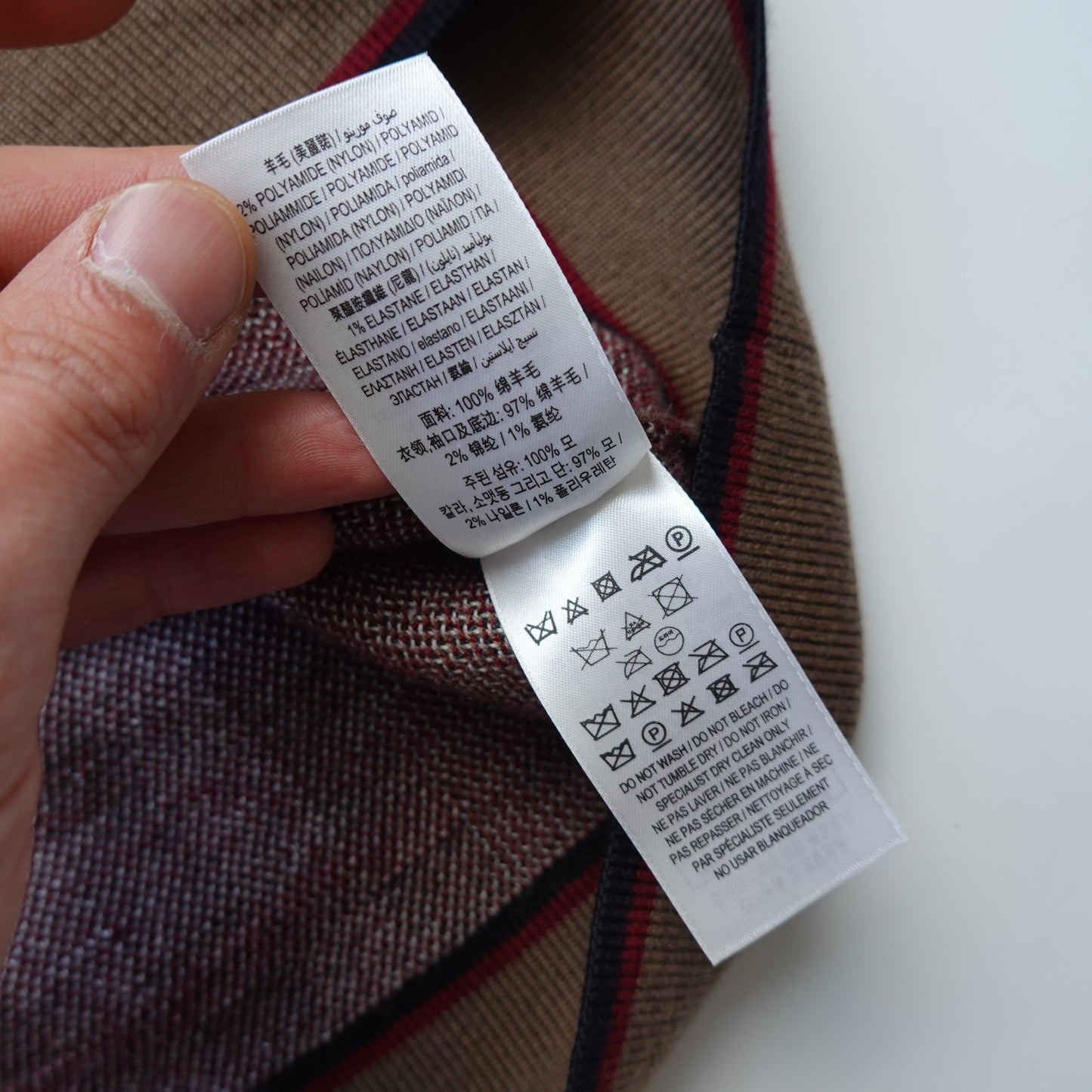 Burberry Nova Check Wool Sweater - Size XL