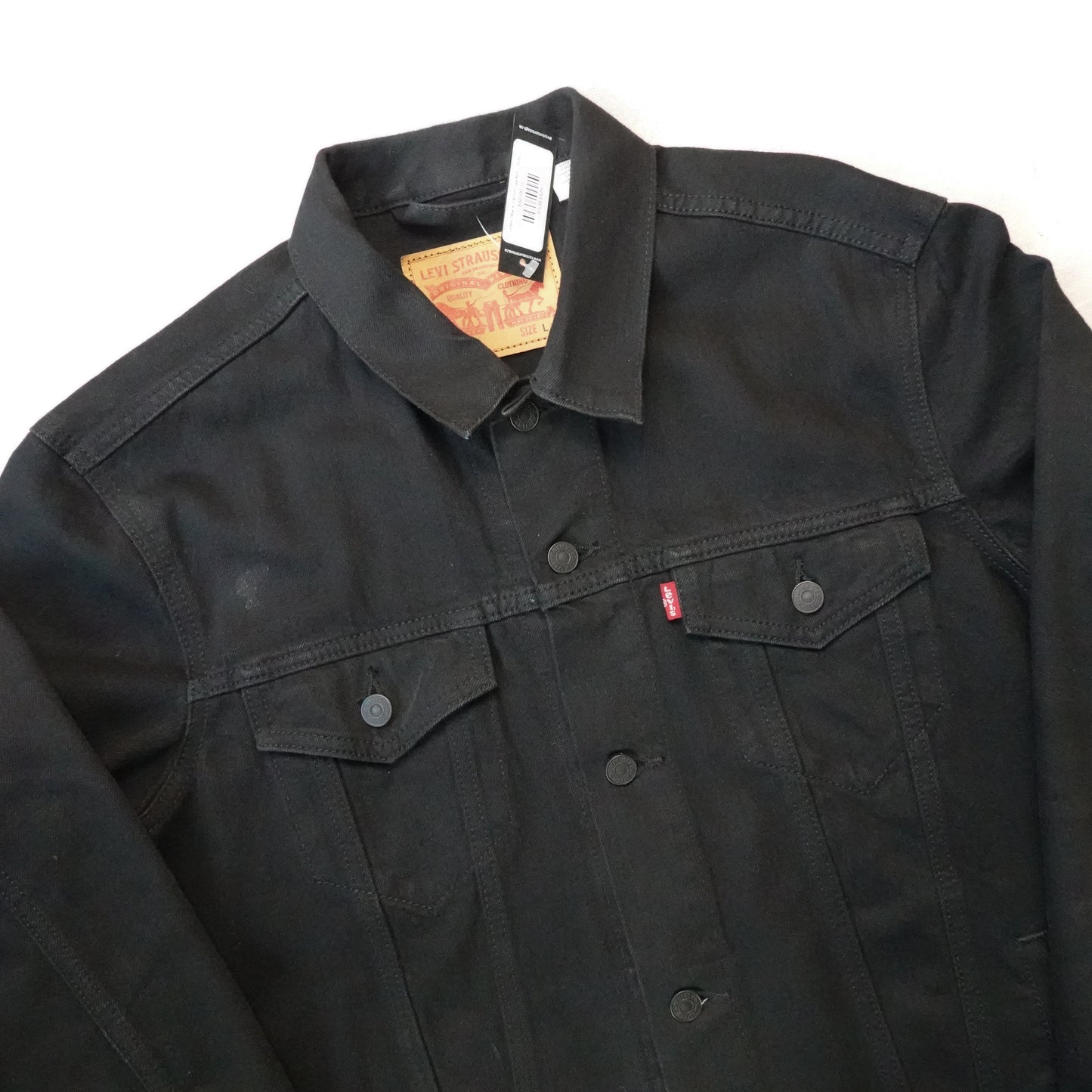 Levis Black Denim Jacket - Size L