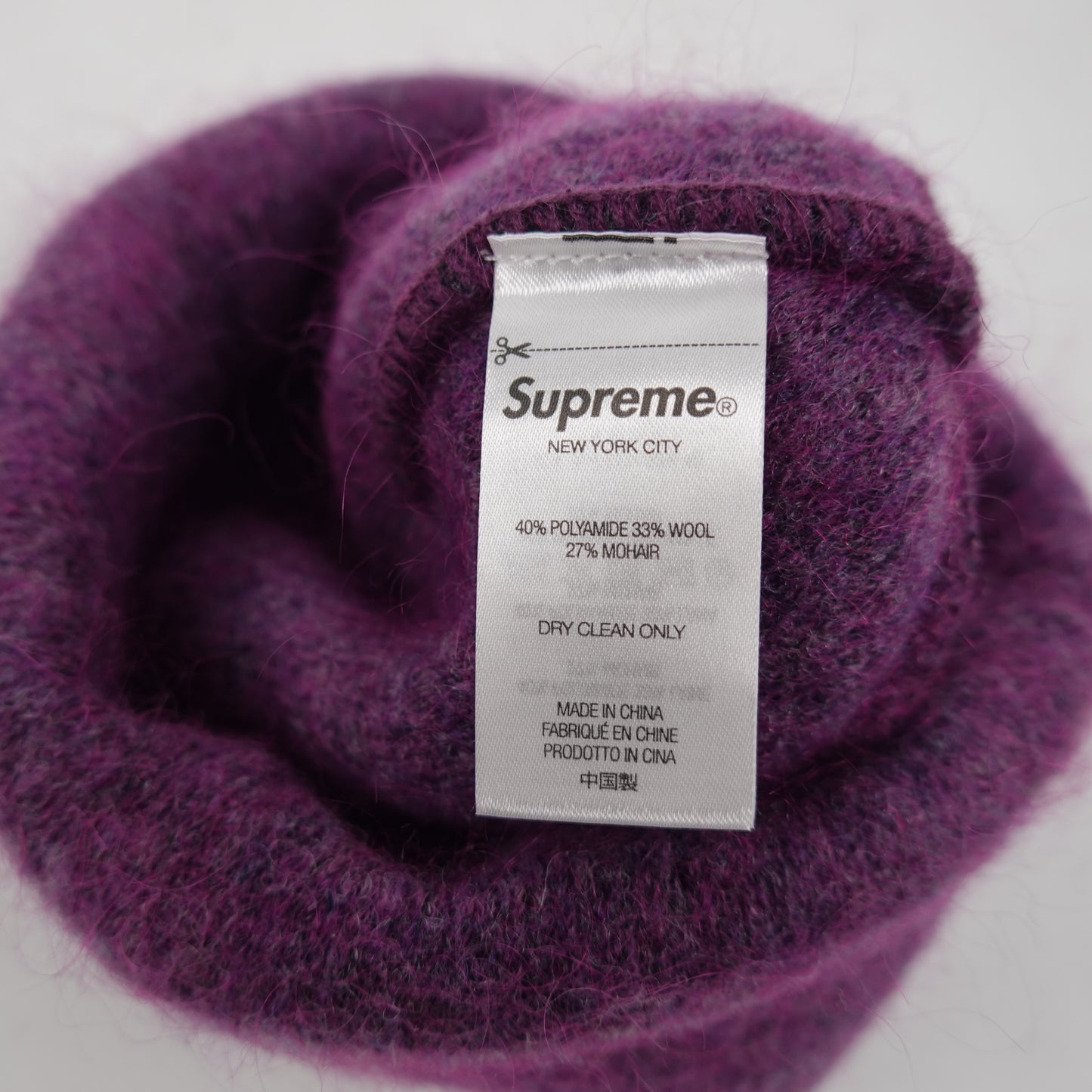 FW24 Supreme Wool/Mohair Plum Beanie