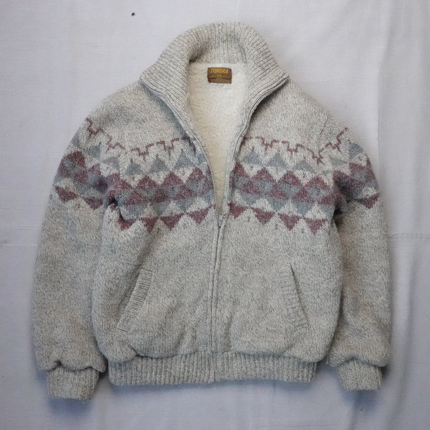 Vintage Tundra Wool Sherpa Lined Sweater - Size L