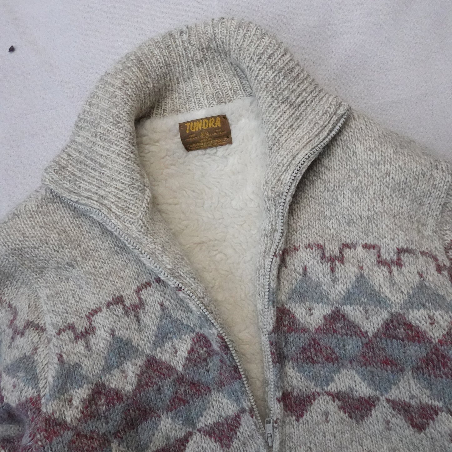 Vintage Tundra Wool Sherpa Lined Sweater - Size L