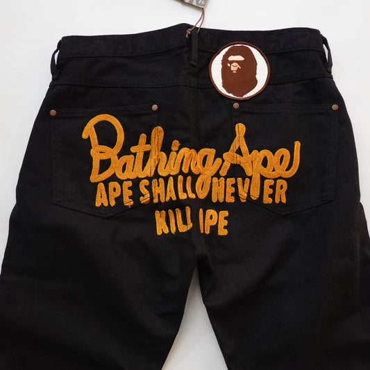 Bape Rope Logo Black Denim - Size S