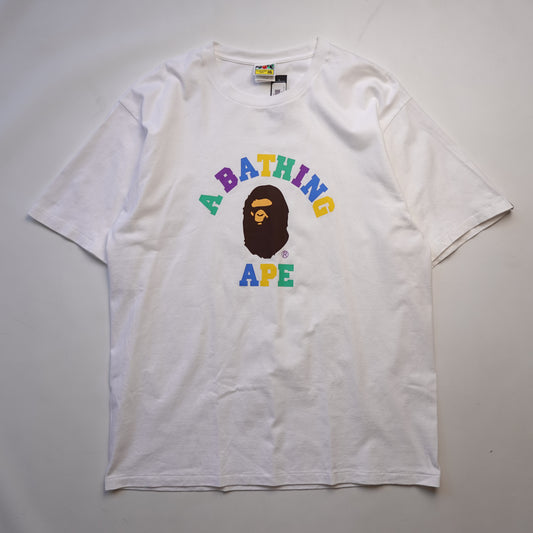 Bape Multi Colour Collegiate Tee - Size XXL