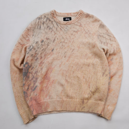 Stussy Wings Print Knit Sweater - Size L