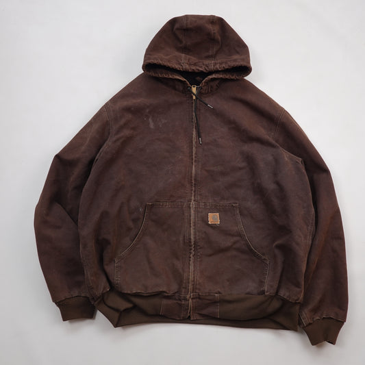 Carhartt Hooded Brown Jacket - Size XXL