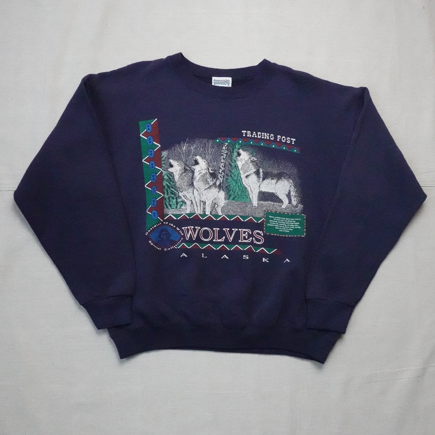 1990s Alaska Wolves Crewneck - Size L