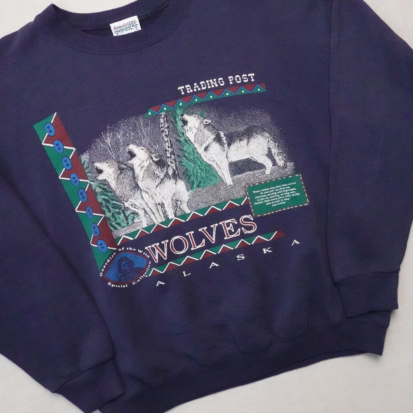 1990s Alaska Wolves Crewneck - Size L