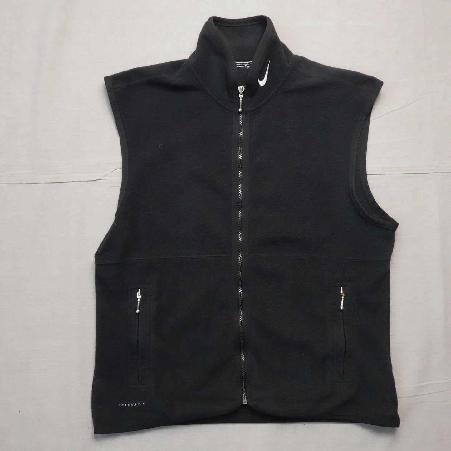 1990s Nike Fleece Vest Black - Size M