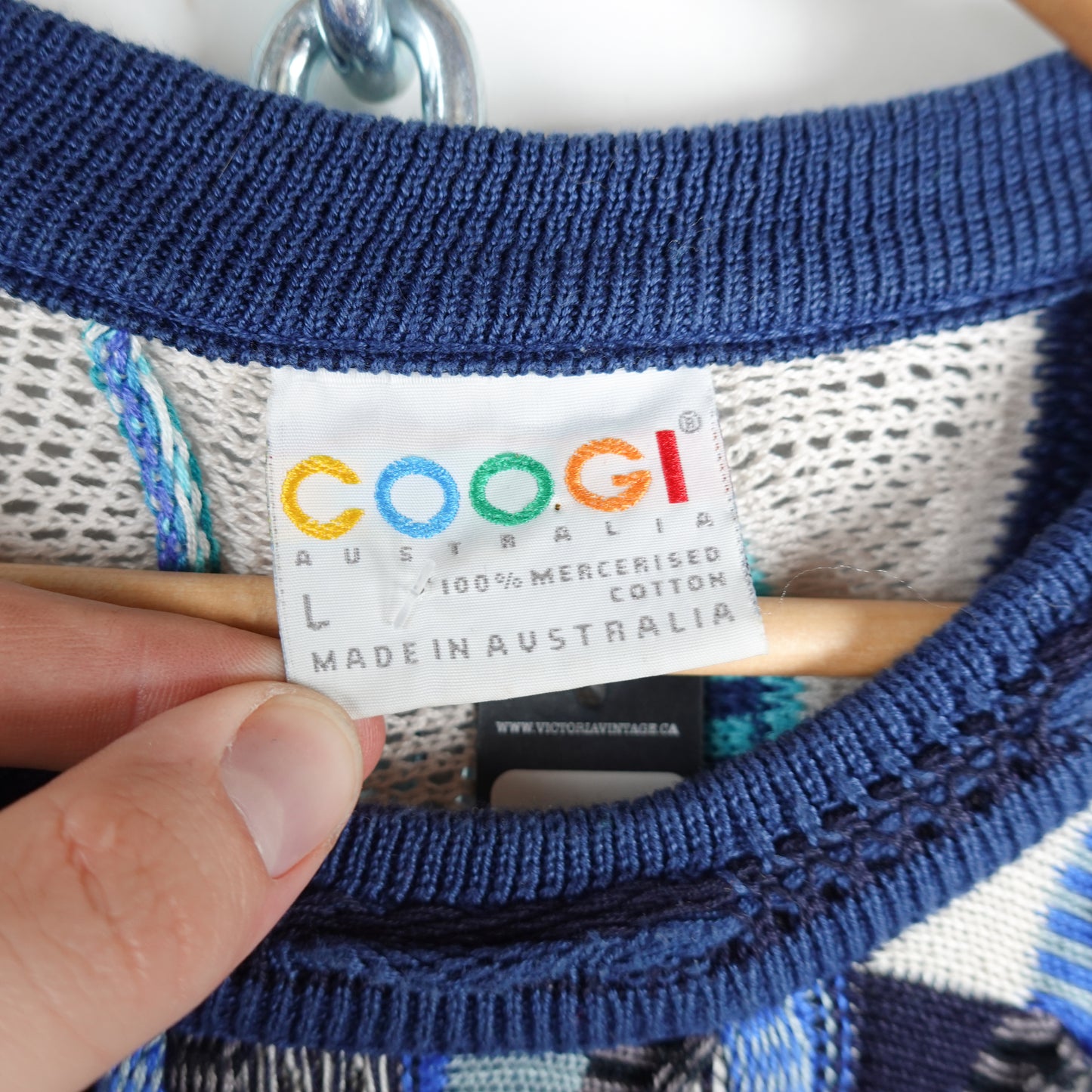 1990s Coogi Aqua 3D Knit - Size L