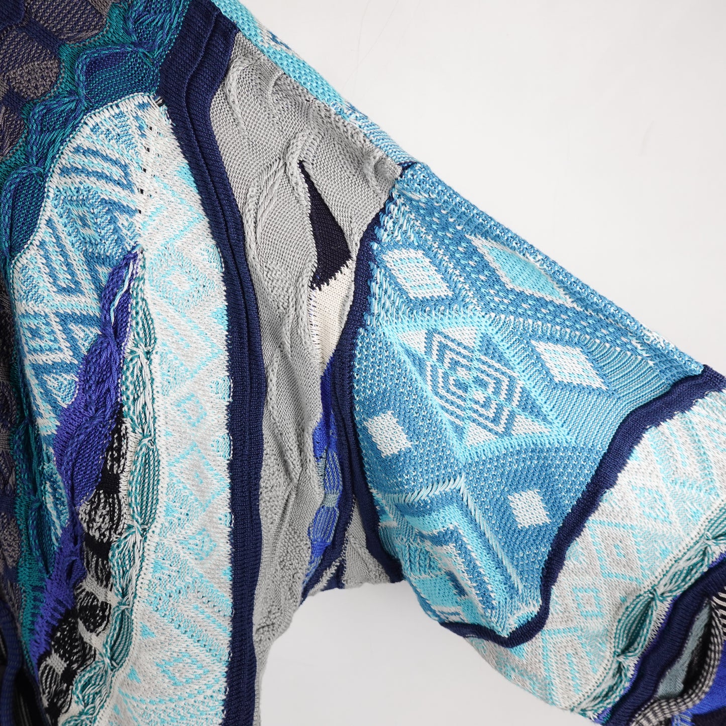 1990s Coogi Aqua 3D Knit - Size L
