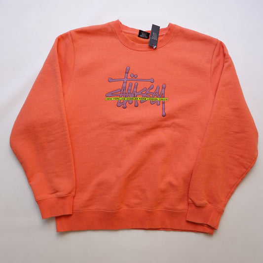 Stussy Logo Crewneck PEACH - Size L