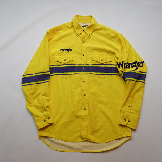Wrangler Spellout Western Shirt Yellow - Size L