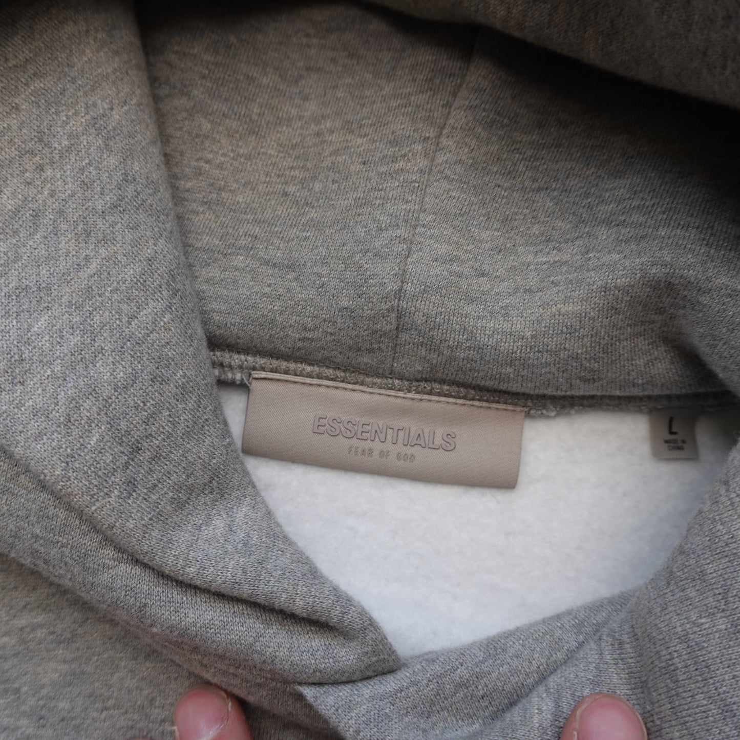Essentials Dark Oatmeal Hoodie - Size L
