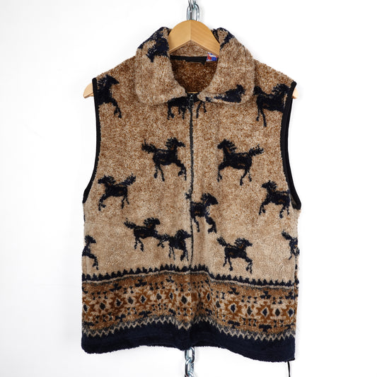 Vintage Horse Fleece Vest - Size M