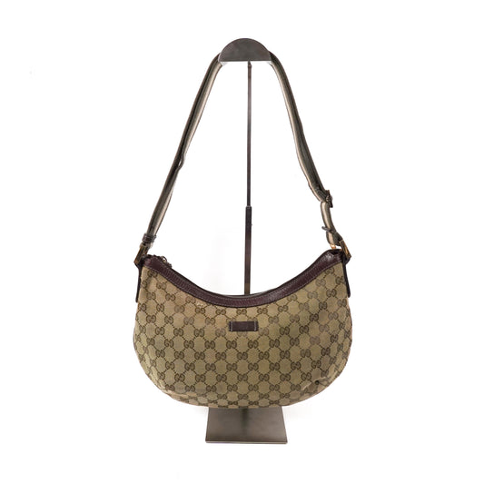Gucci GG Canvas Shoulder Bag - Beige/Green
