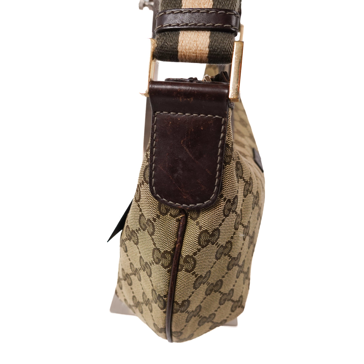 Gucci GG Canvas Shoulder Bag - Beige/Green