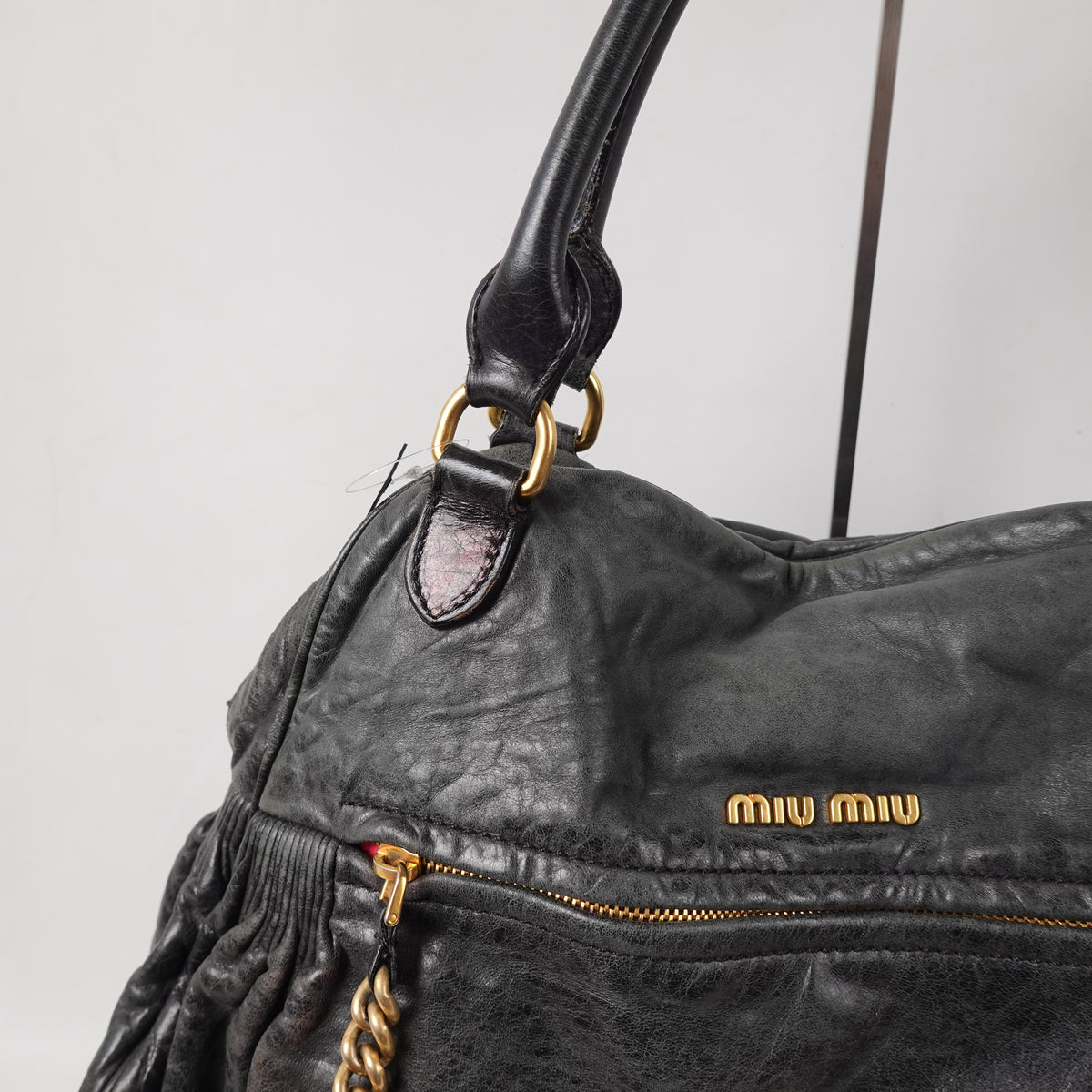 Miu Miu Padlock Leather Shoulder Bag