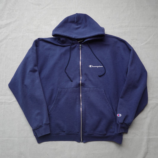 Vintage Champion Zip Up Hoodie - Size XL