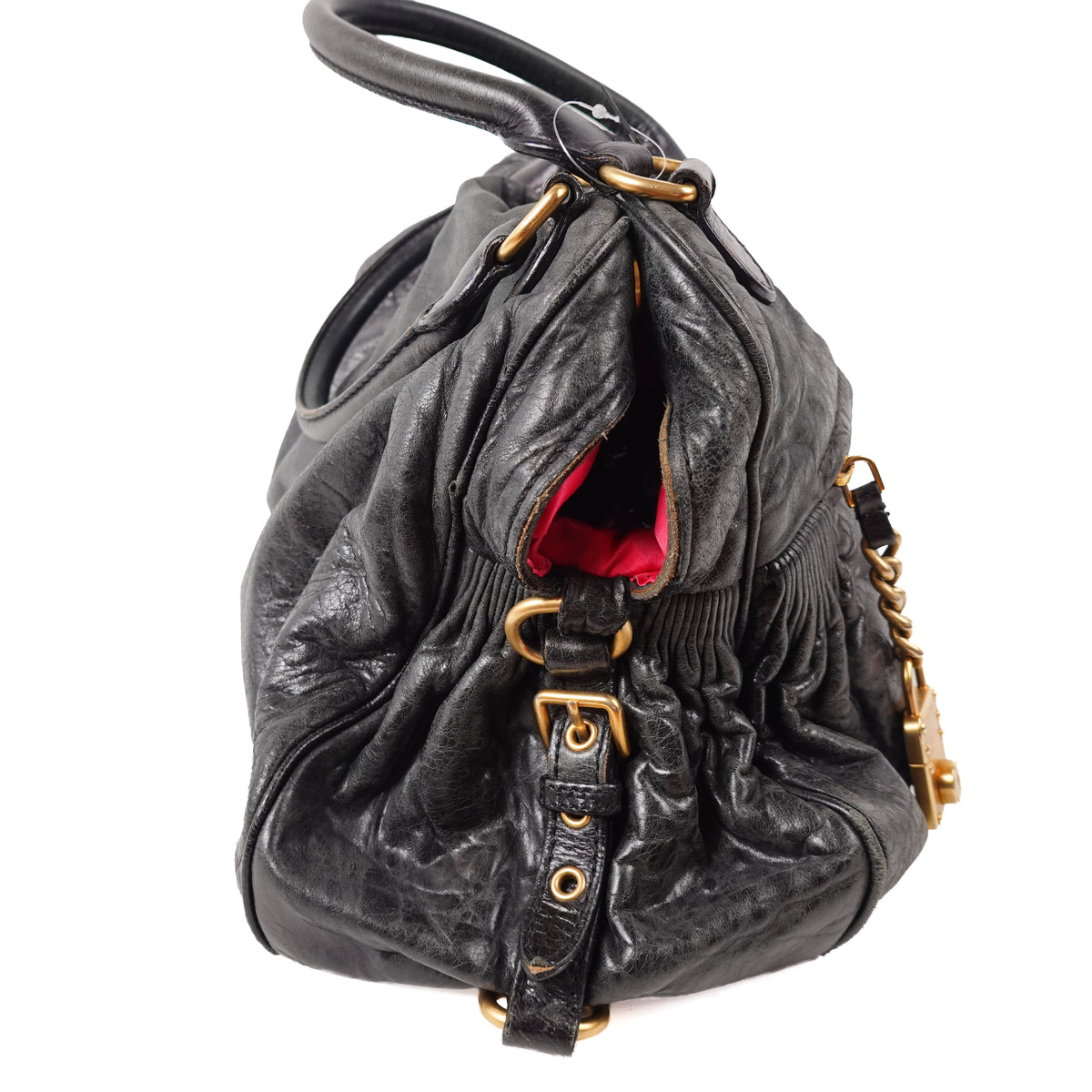 Miu Miu Padlock Leather Shoulder Bag