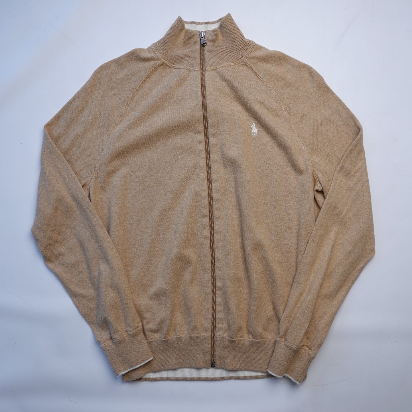 Polo RL Beige Zip Up - Size M