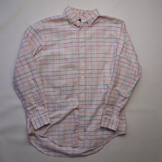 Vintage Polo RL Pink Grid Button Up - Size XL
