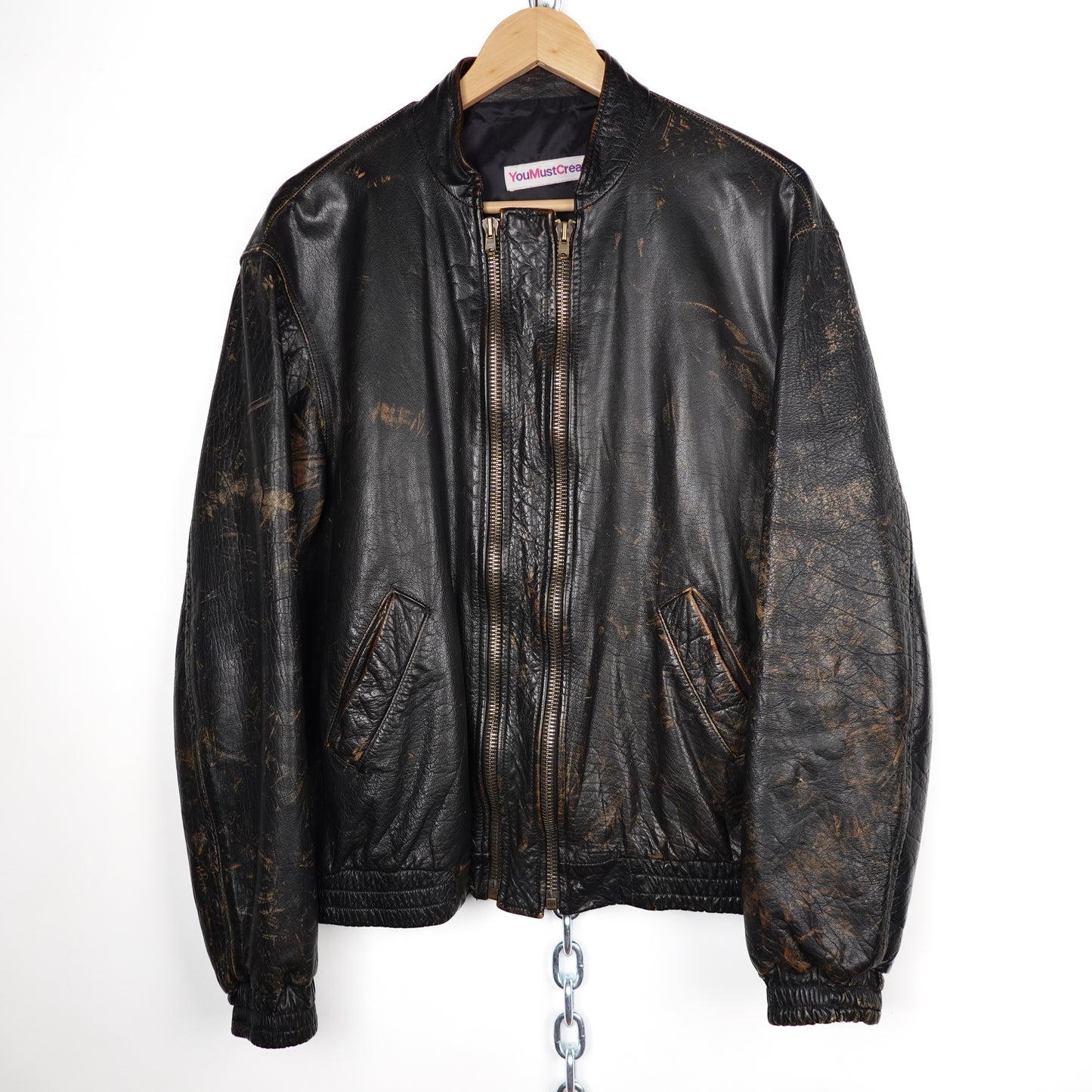 YMC You Must Create Leather Jacket - Size L