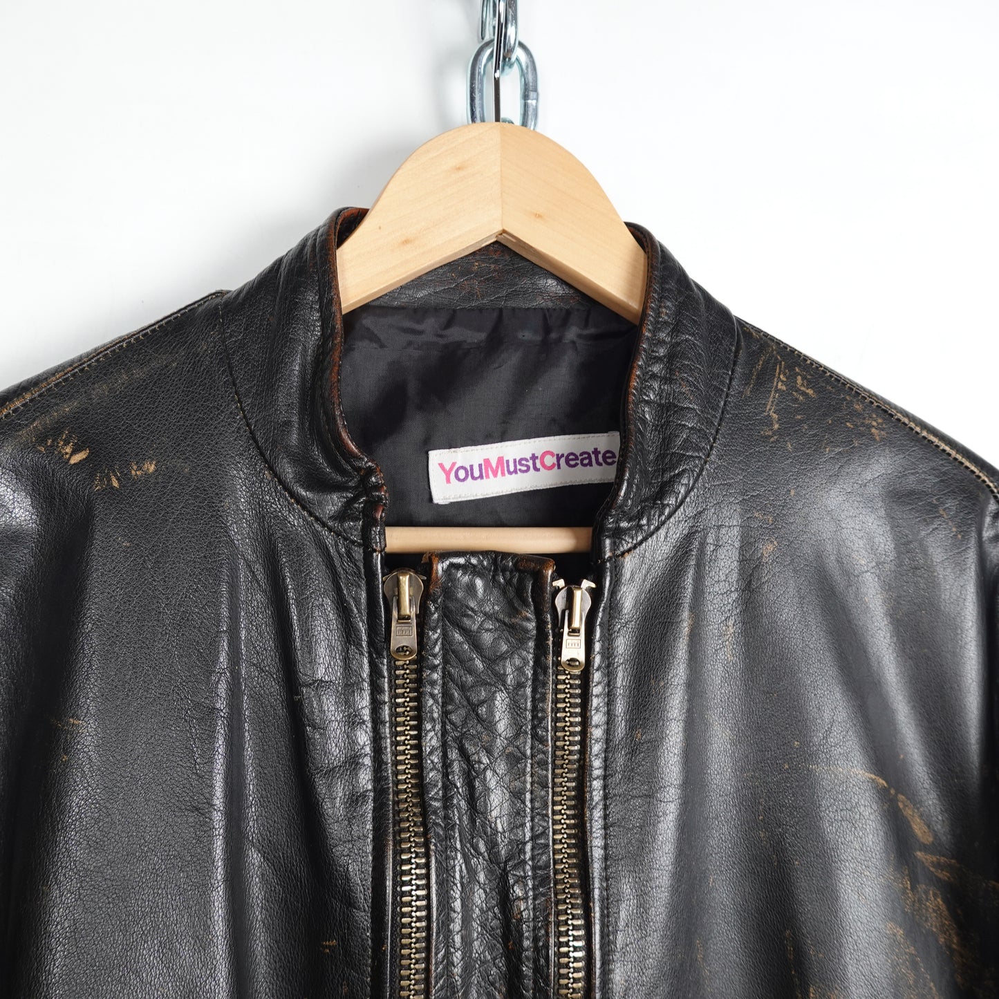 YMC You Must Create Leather Jacket - Size L
