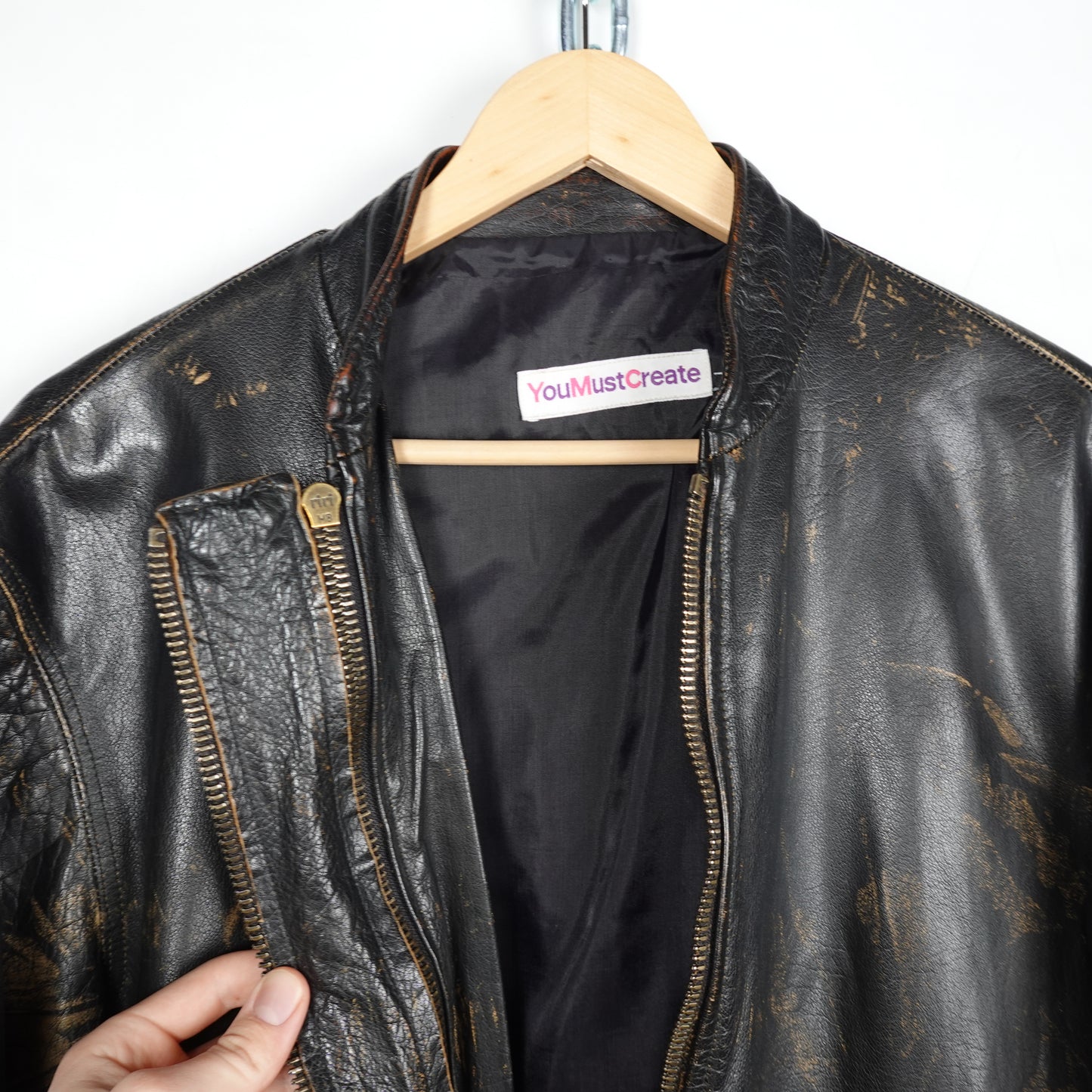 YMC You Must Create Leather Jacket - Size L