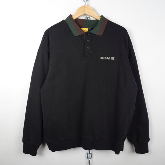 Dime MTL Black Rugby Shirt - Size L