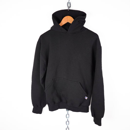 Vintage Russell Black Blank Hoodie - Size M