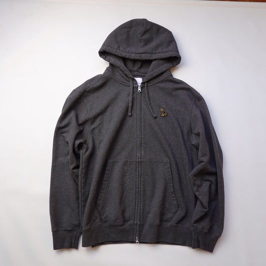 OVO Classic Logo Zip Up Hoodie Dark Grey - Size M