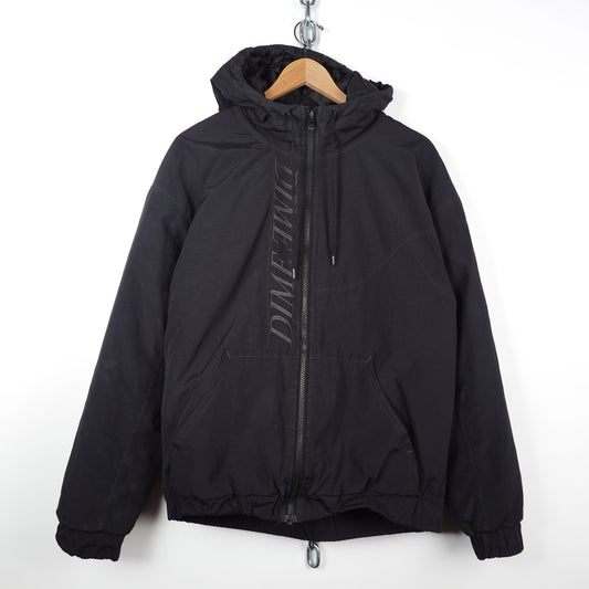 Dime Quilted Black Hooded Jacket - Size L
