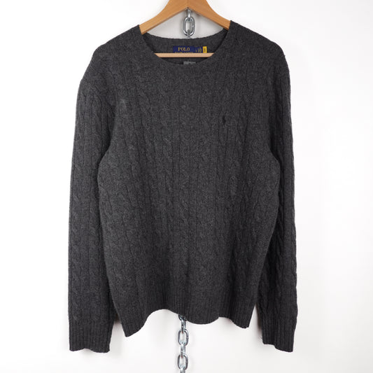 Polo RL Wool Cable Knit Sweater  Size L