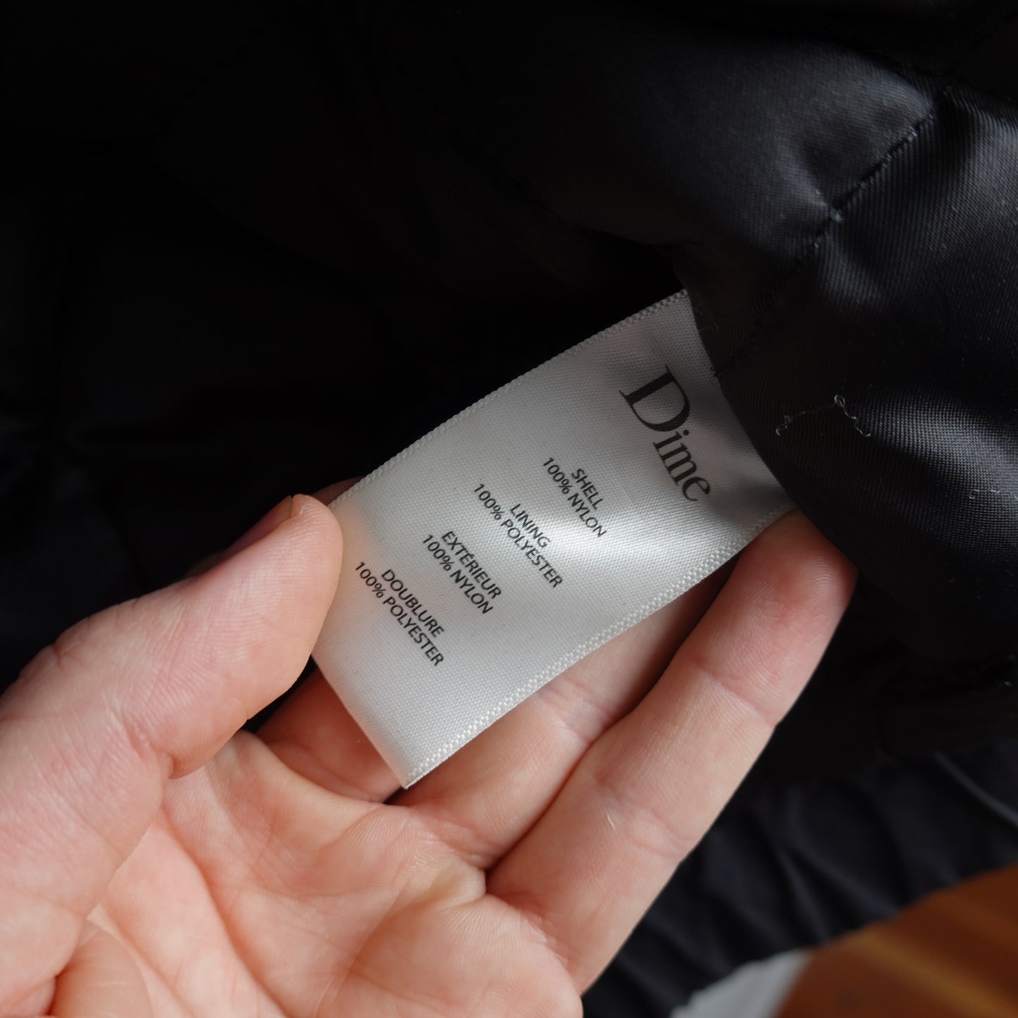 Dime Quilted Black Hooded Jacket - Size L