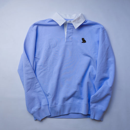 OVO Classic Logo Rugby Shirt Baby Blue - Size M