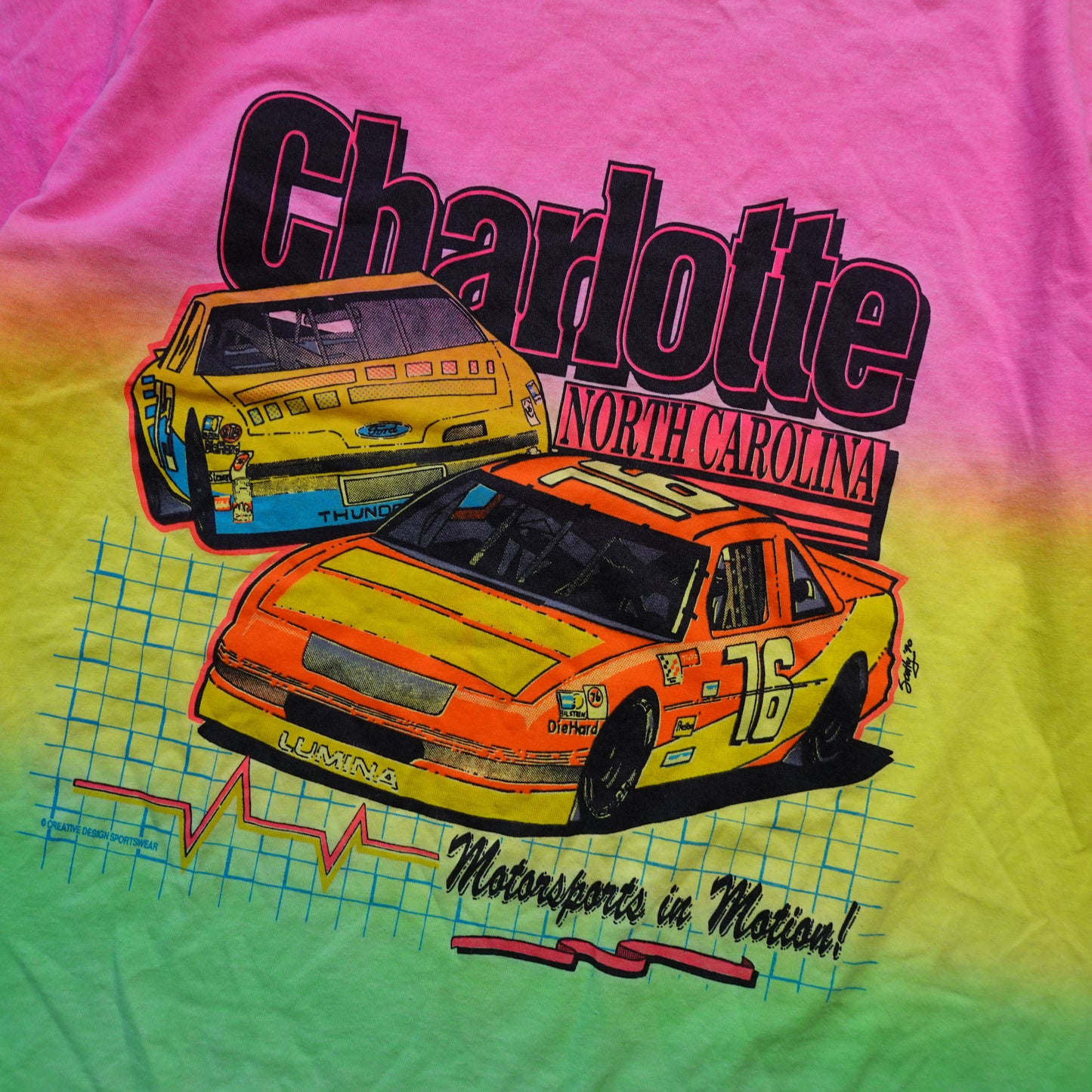 1990s Charlotte Nascar Tee - Fits L