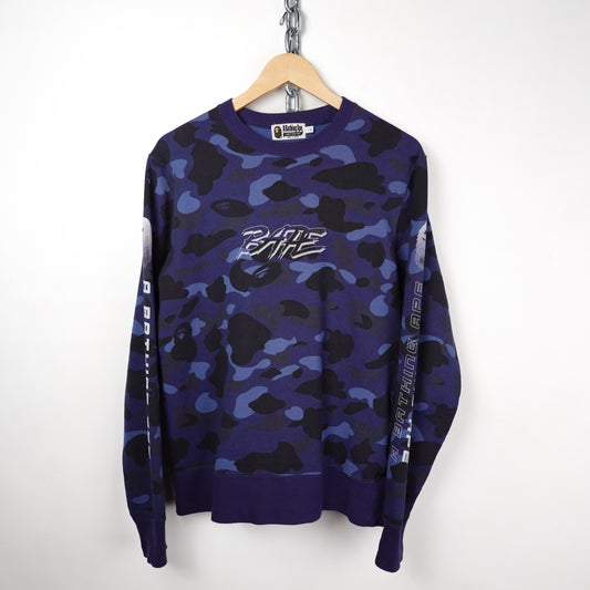 Bape Blue Camo Crewneck - Size L