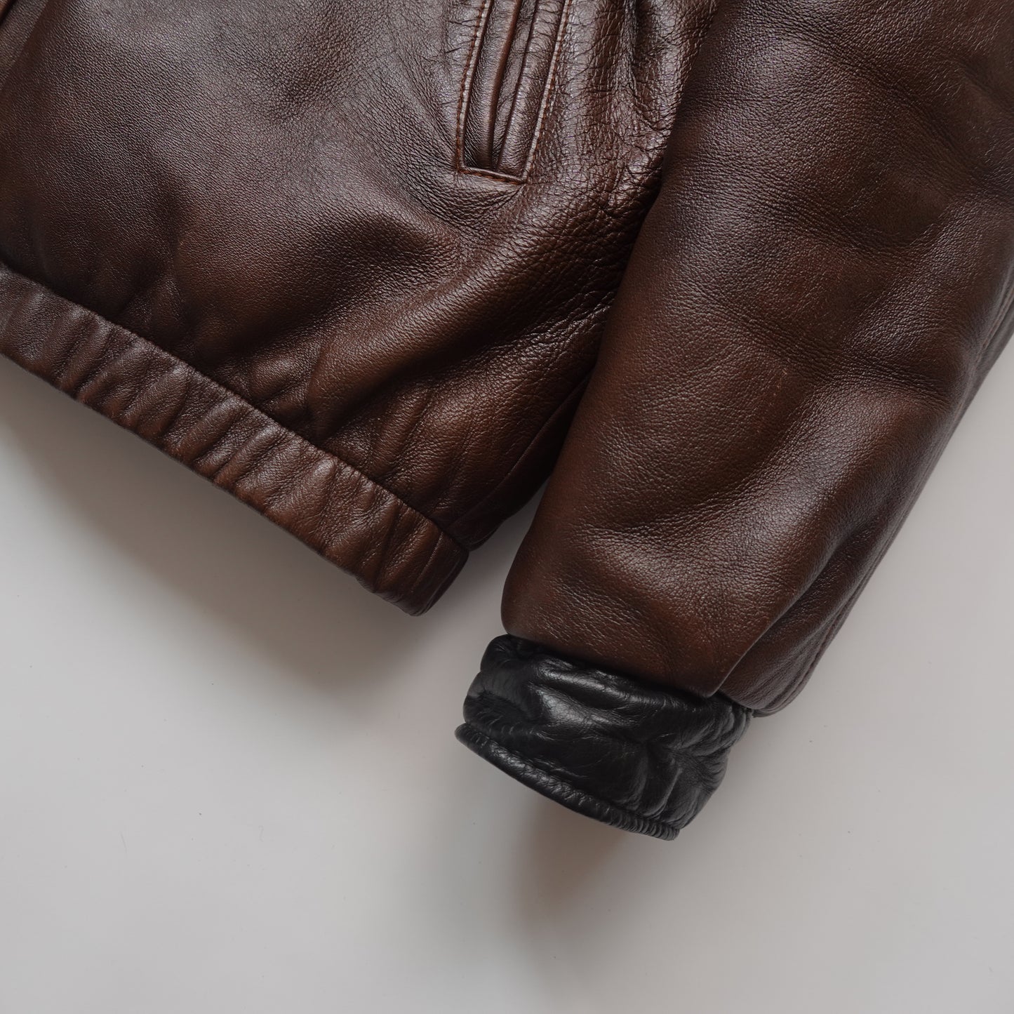 Vintage Leather Insulated Brown Jacket - Size XL