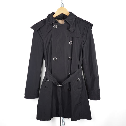 Burberry Black Trench Coat - Size 8