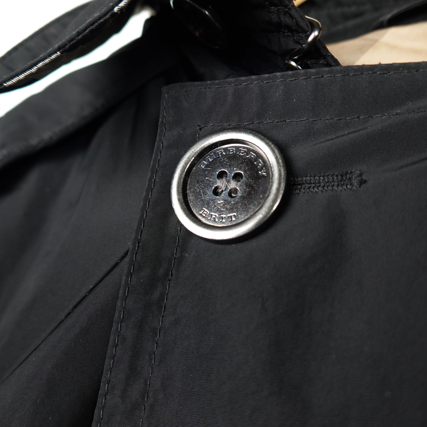 Burberry Black Trench Coat - Size 8