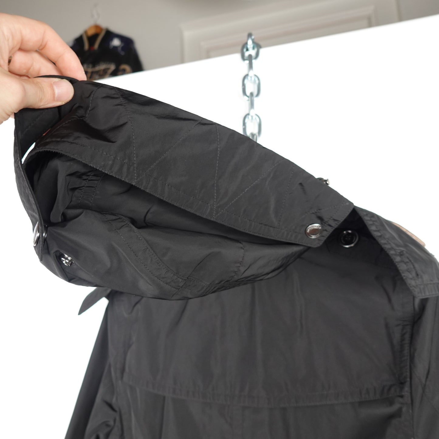 Burberry Black Trench Coat - Size 8