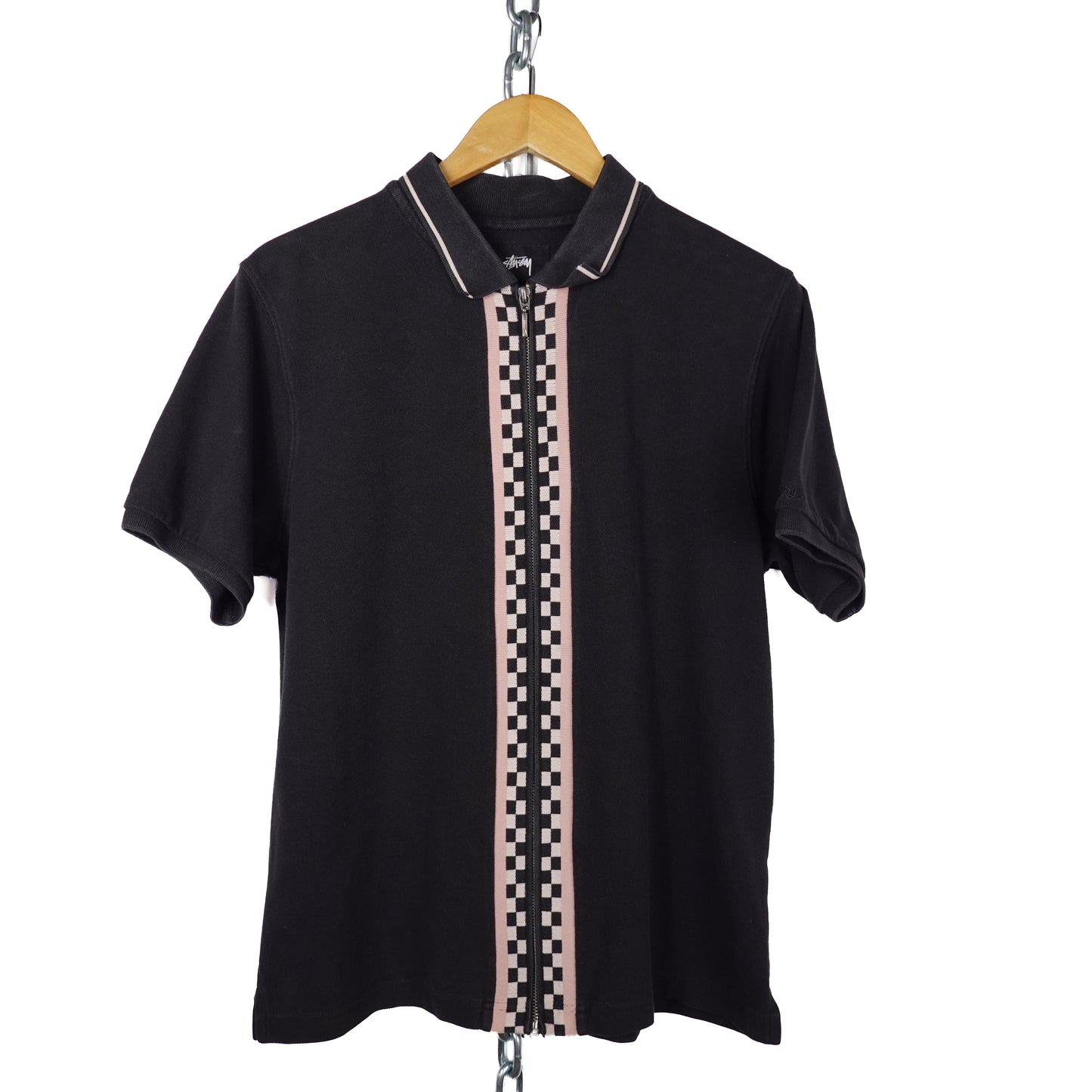 Stussy Zip Up Polo - Size M